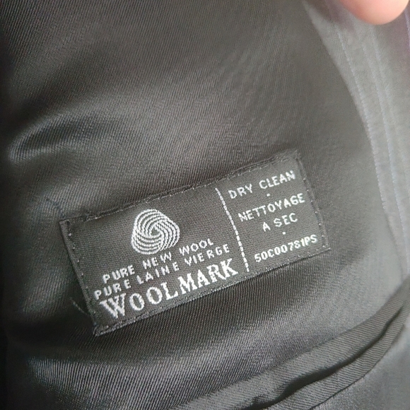 LAUREN RALPH LAUREN Navy Blue White Stripes Dress blazer Sz 40S Wool Mens Button - Picture 11 of 13